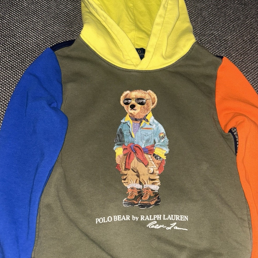 Polo Ralph Lauren Colorblock Polo Bear Outdoor Sportsman Pullover Hoodie Boys 6